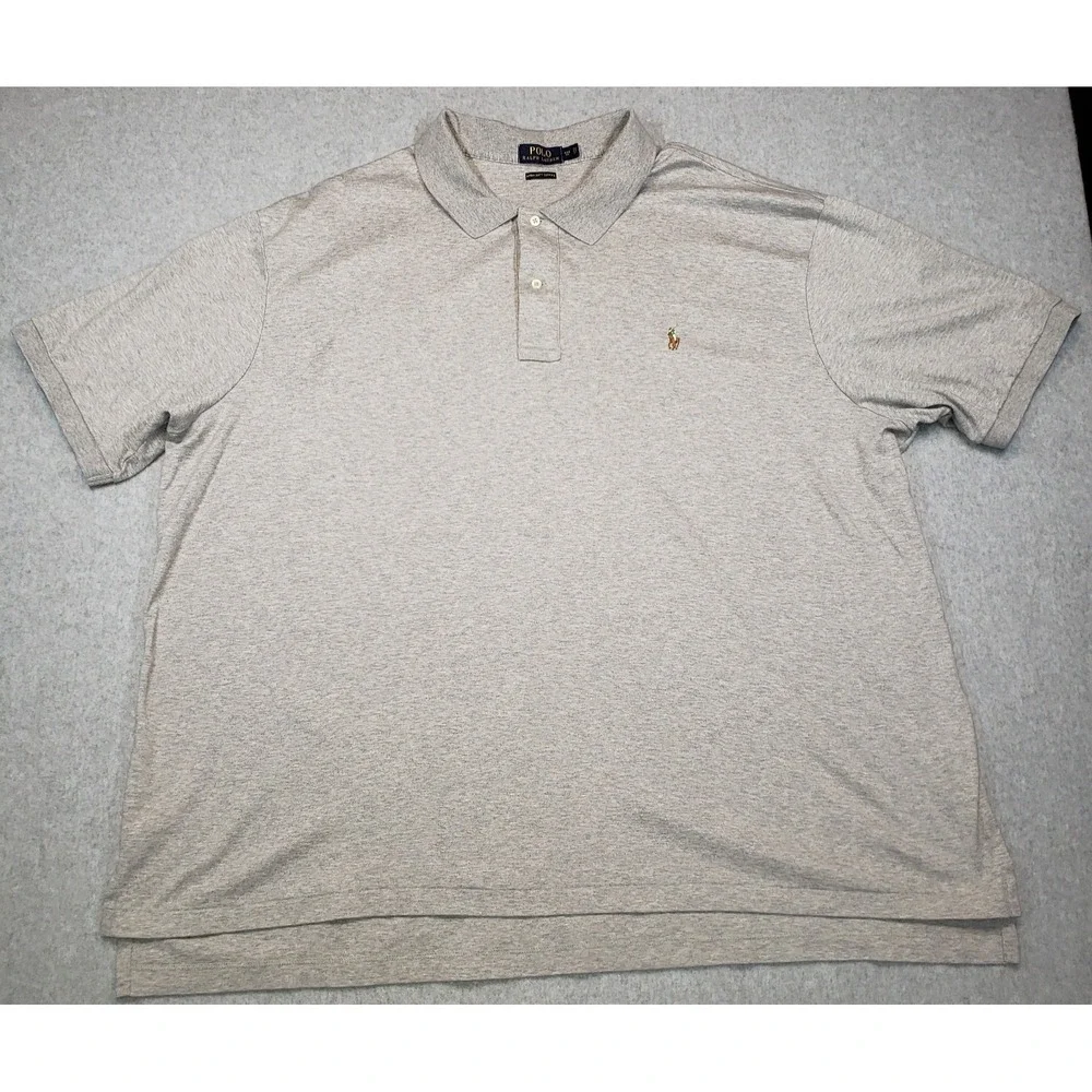 Polo Ralph Lauren Polo Shirt Mens‎ Gray Size 4XB Pima Soft Touch Short Sleeves
